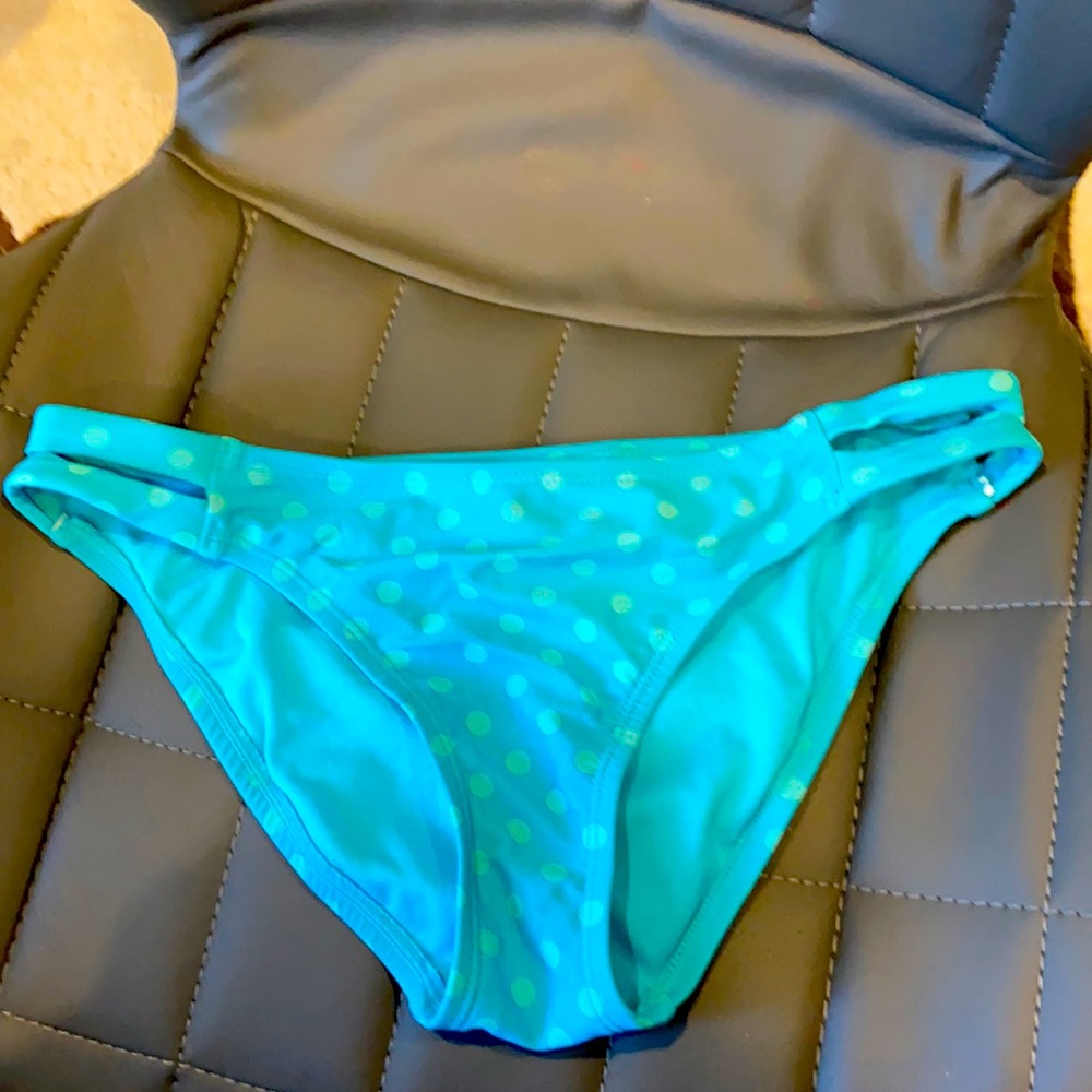 Y2K trendy bottoms with blue and blue polka dots